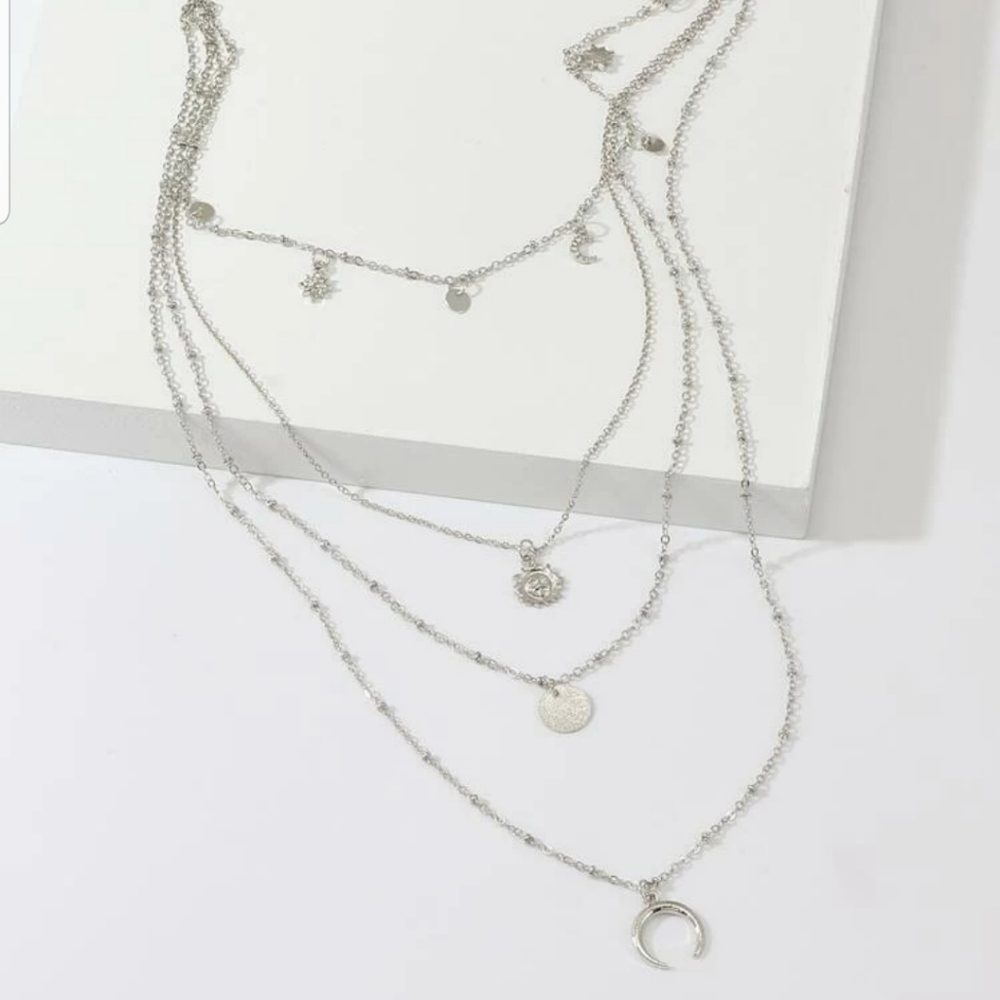 *Keisha* Silver layered necklace - Picture 5 of 5